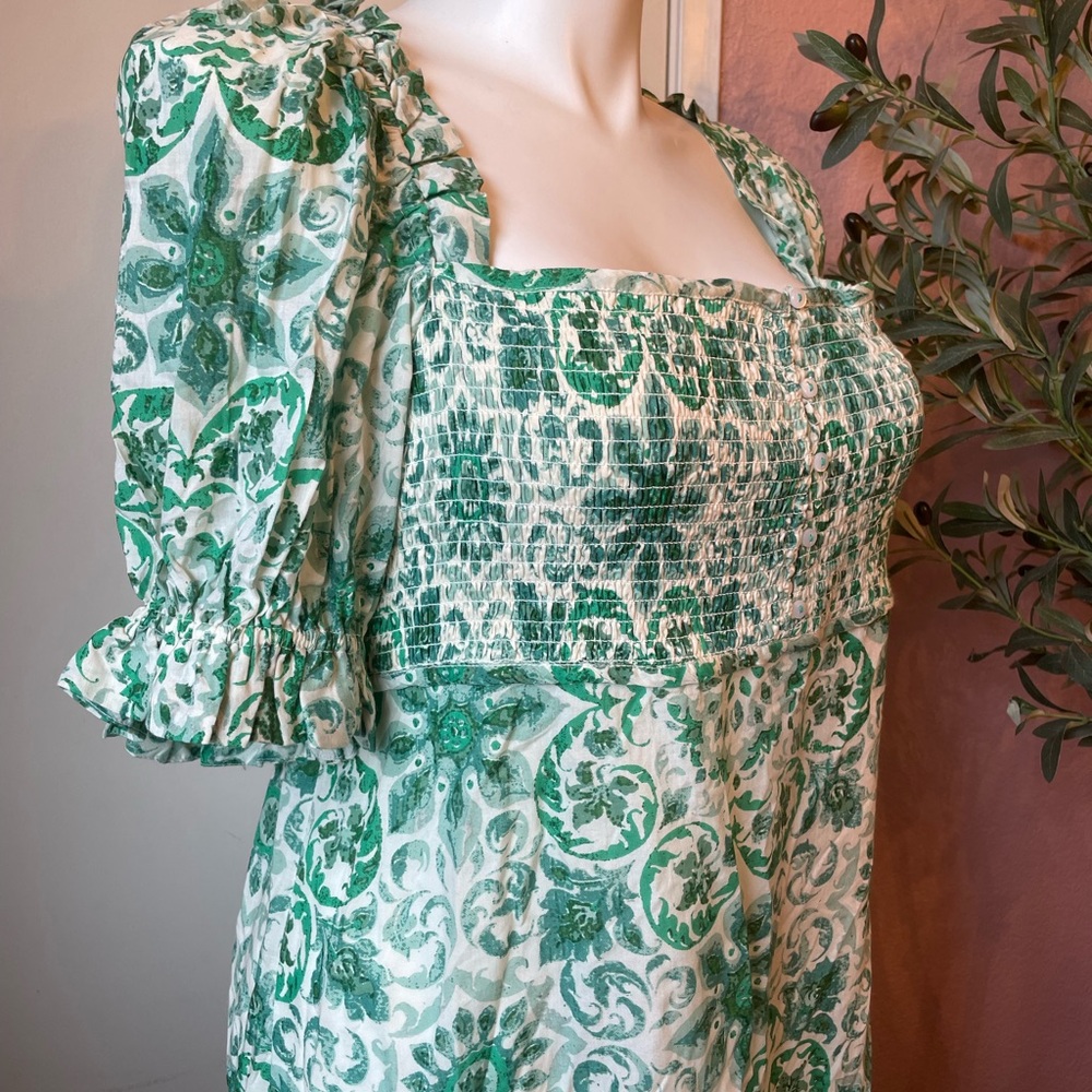 Anthropology Green Floral Women's Dress XL NWT - Picture 2 of 4